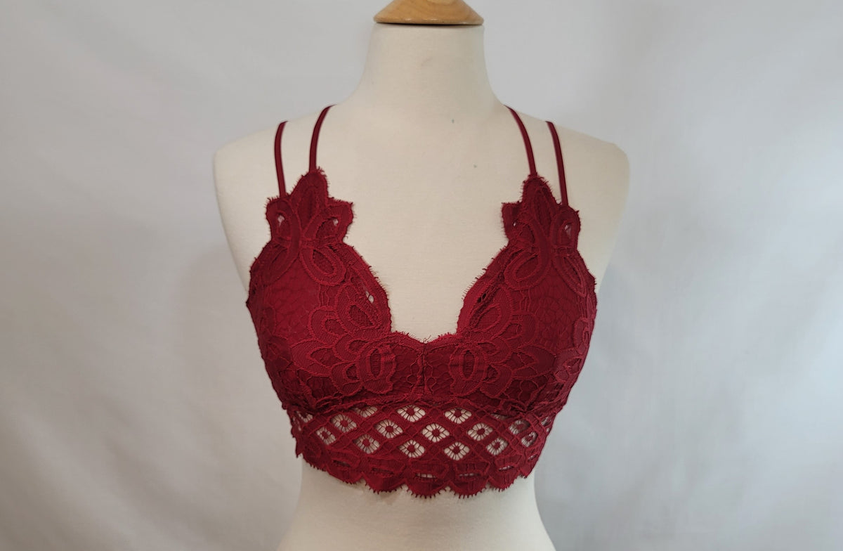 Burgundy Lace Bralette