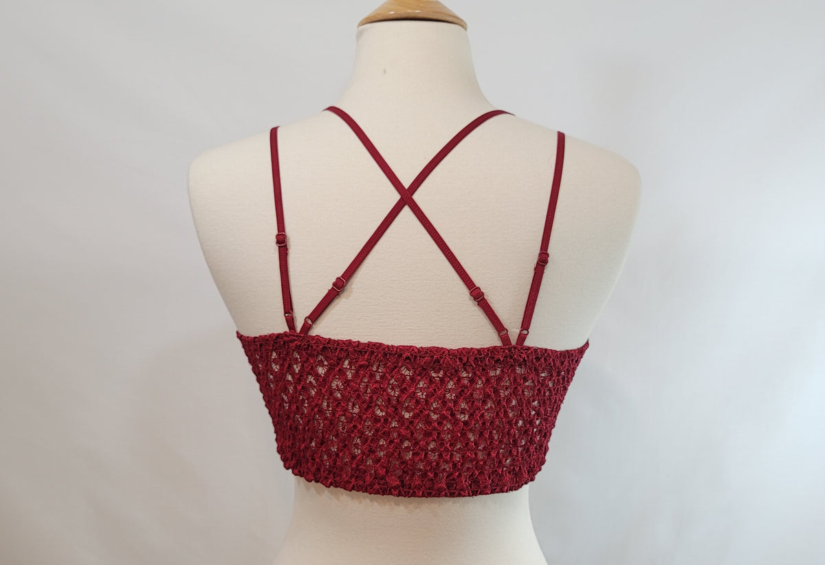 Burgundy Lace Bralette